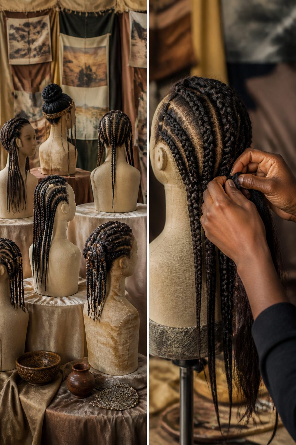 A visual timeline depicting the historical changes in braiding styles.